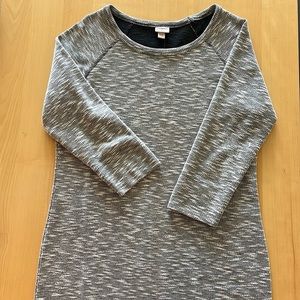 Black and white heathered sweatshirt dress